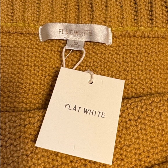Flat White, Sold at Anthropologie, Gold Knit Mini Skirt, Size Medium wool blend - Picture 2 of 7